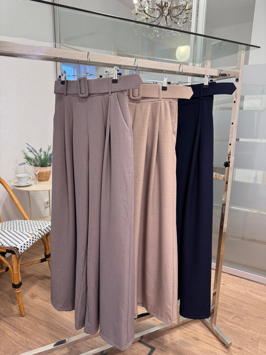 Elegante Wide Leg Hose Taupe