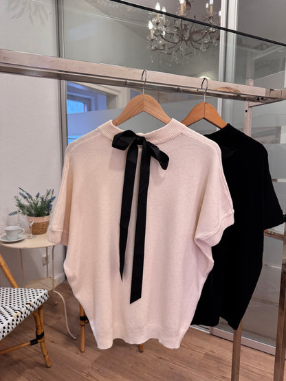 Elegantes Schleifen Strickoberteil