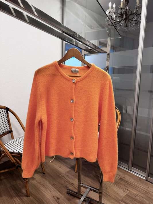 Elegante Orangene Strickjacke