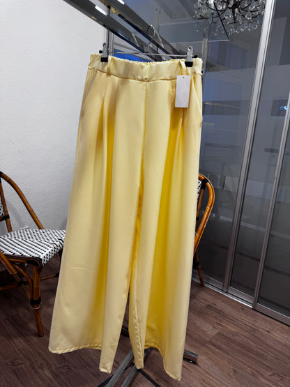 Feine Wide Leg Stoffhose