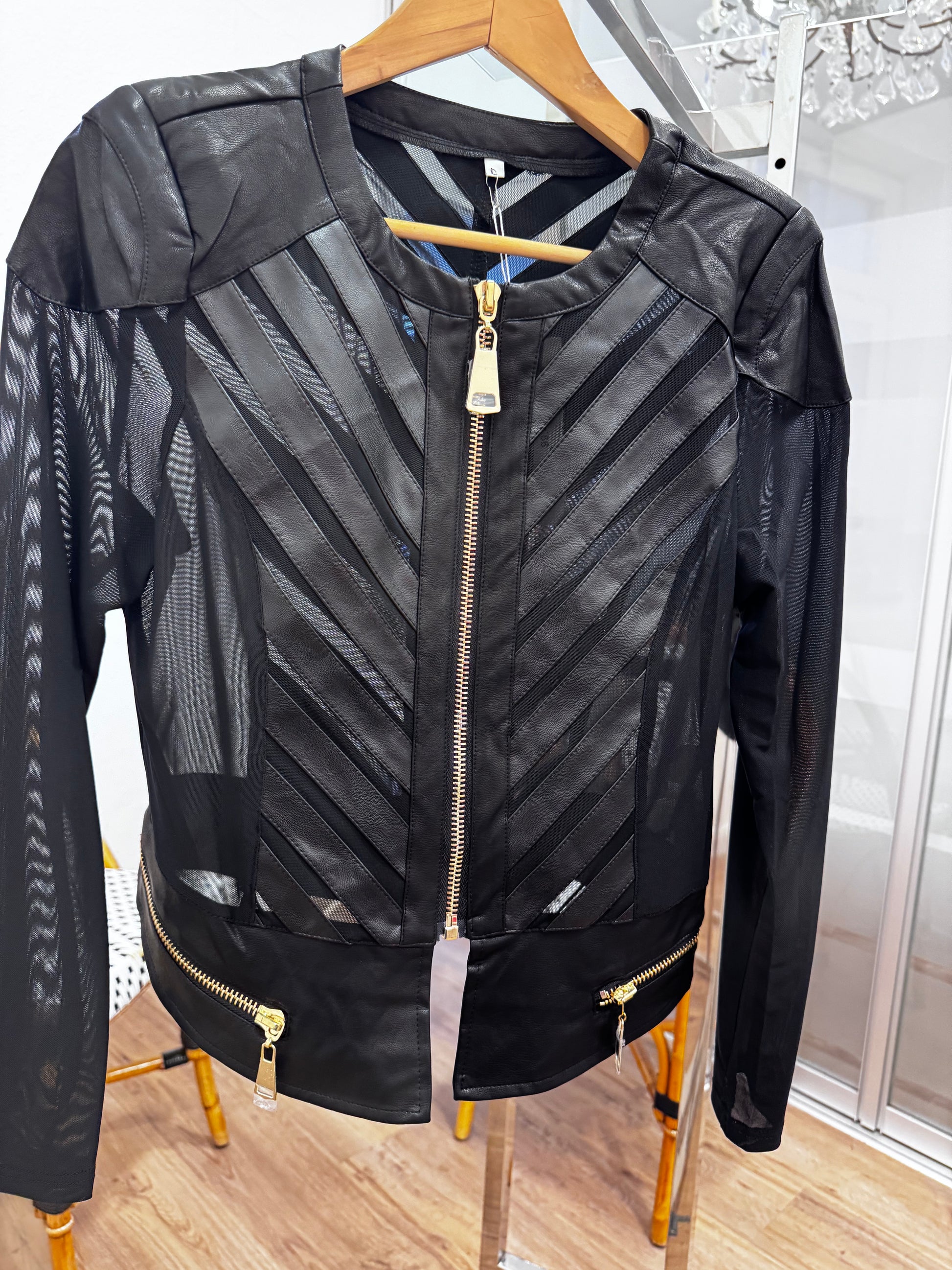 Damen Lederjacke mit Details