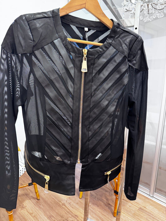 Damen Lederjacke mit Details