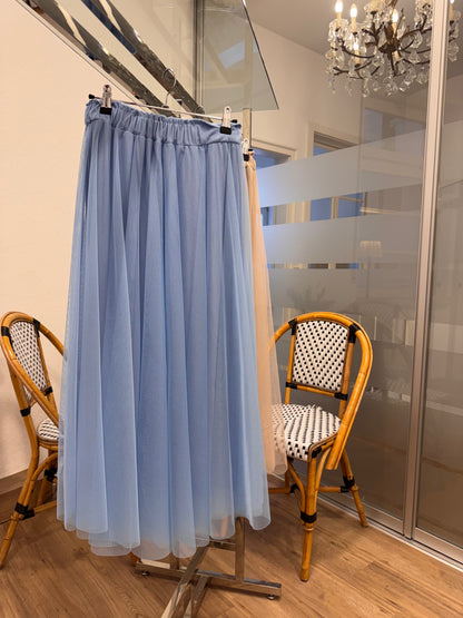 Leichter Tüllrock Hellblau Damen