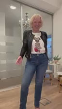 Damen Lederjacke mit Details und Minnie Maus T-Shirt